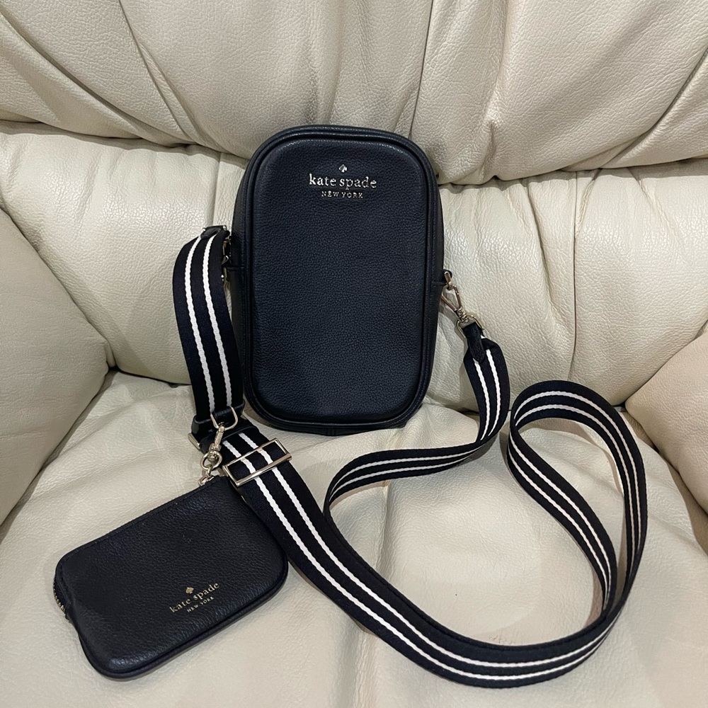 Kate Spade Rosie North South Crossbody Black Leather $279 Retail